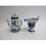 A 19th Century chocolate pot and milk jug,