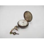 A late 18th early 19th Century silver cased full hunter pocket watch,