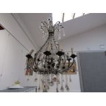 A 19th Century ceiling electrolier with eight sconces,