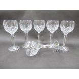 A set Waterford crystal hock glasses