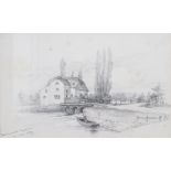 SAMUEL PROUT, dated 1879 pencil sketch of Fillwark Mill,