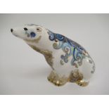 A Royal Crown Derby limited edition paperweight "Aurora Polar Bear", gold stopper,