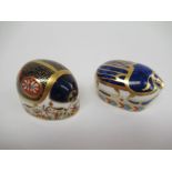 A Royal Crown Derby blue ladybird paperweight together with a limited edition Crown Derby