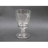 An early - mid 19th Century commemorative wine rummer with bucket shaped bowl,