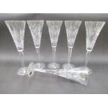 Six Waterford crystal "12 days of Christmas" glasses,