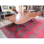 A Victorian mahogany boardroom table with two extra leaves and extra end leaf for the option of a