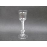 A mid 18th Century wine glass of unusual composite form,