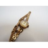 A 9ct gold lady's Rolex Precision wristwatch face discoloured,