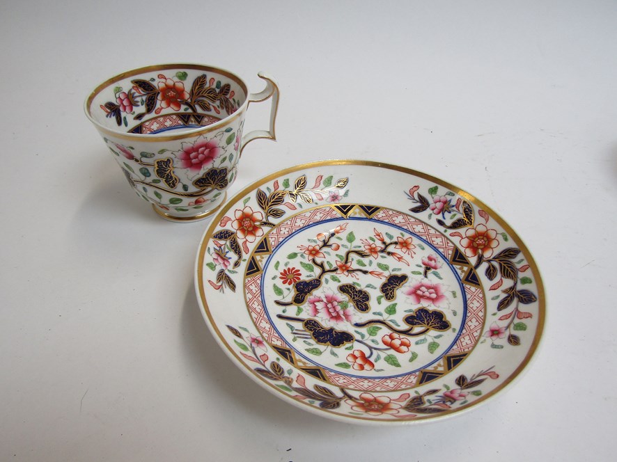 A pair of early 19th Century Spode cups and saucers with London hallmarks - Image 2 of 4