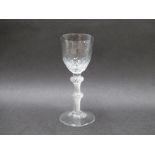 A mid 18th Century wine glass,