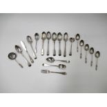 A quantity of silver spoons including Apostle design terminal etc,