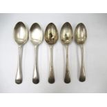Five silver spoons,