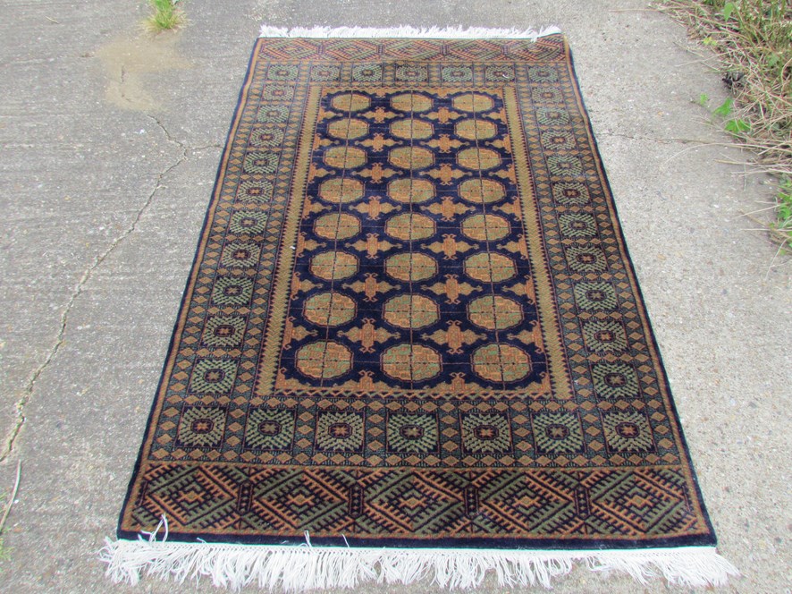 A modern hand woven Middle Eastern rug,