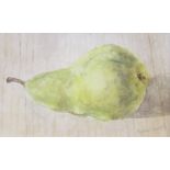 RICHARD SORREL (1948) Two watercolour studies of onions and pear, 10cm x 16cm.