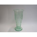 An Art Deco Daum, Nancy bottle green vase of oversized goblet form,