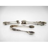 Three pairs of silver sugar tongs including Richard Richardson, Sheffield 1910,