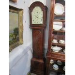 A late 18th / early 19th Century flame mahogany longcase clock,