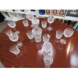 Crystal glass including six hock glasses,