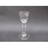 A late 18th Century wine glass,