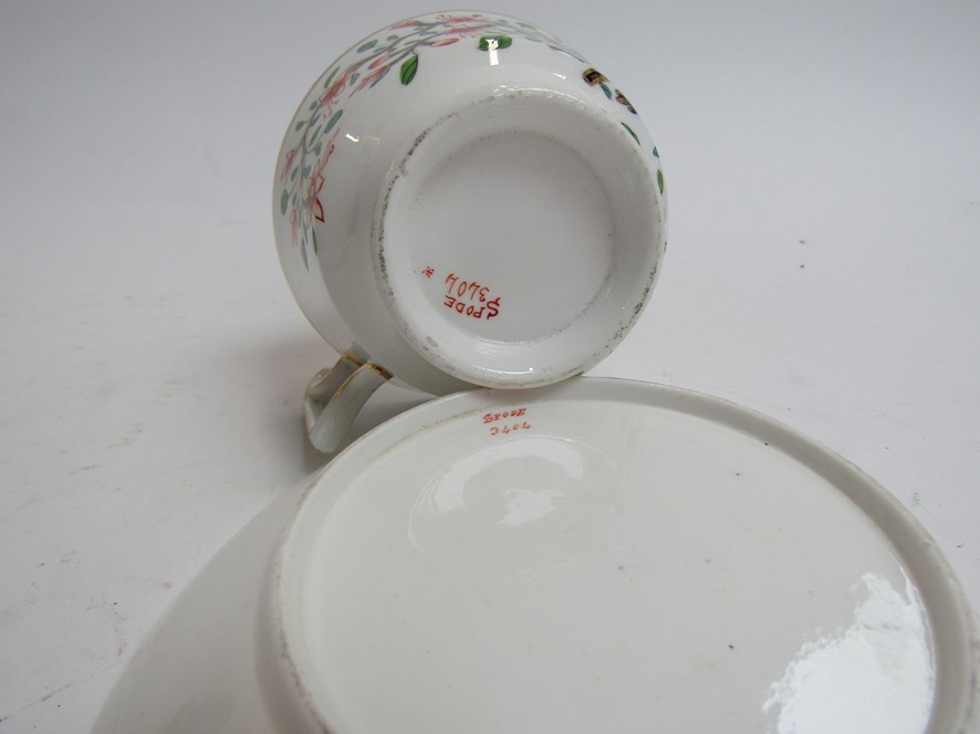 A pair of early 19th Century Spode cups and saucers with London hallmarks - Image 4 of 4