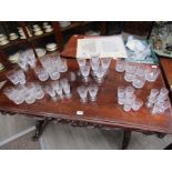 A Tudor crystal part table suite of drinking glasses (50)