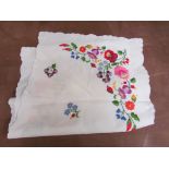 Hungarian hand embroidered table runner, 32" x 12.
