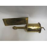 A Salter & Co brass bottle jack and brass letter box