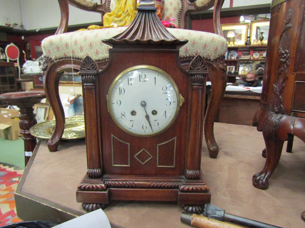 A Victorian bracket clock with a French movement,