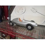 A hand carved wood scale model of Cistalia Type 360 Grand Prix single seater racing car,