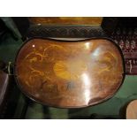 A shaped and highly inlaid drinks tray,