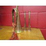 A Bugle and two hunting horns