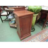 A circa 1900 satin walnut single door bedside cabinet,