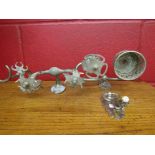 Four pieces of early 20th Century chrome bathroom toiletry fittings,