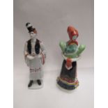 A pair of 20th Century Hungarian figurines, from Hollóháza Porcelain Factory.