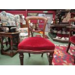 A set of four circa 1860 Cuban mahogany chairs with carved "C" scroll backrest,