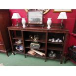 A 19th Century mahogany open fronted bookcase on spade feet and gallery back, 112cm tall,