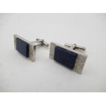 A pair of lapis lazuli cufflinks,