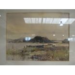 JACK MERRIOTT: A pair of watercolours depicting river and coastal scenes, both framed and glazed,