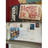 A collection of stamps and first day covers including Royal Observer Corps cover signed to front by