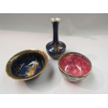 A Carlton Ware lustre vase and bowl and Maling lustre bowl (3)