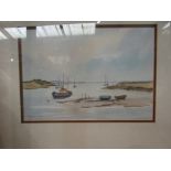 DOREEN ALLEN: Two watercolours entitled "On Thornham Creek" and "Falling Tide Brancaster Staithe",