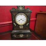 An inlaid French Boulle clock, movement marked "Medaille D'Argent Japy Fils 1844-1849" No.