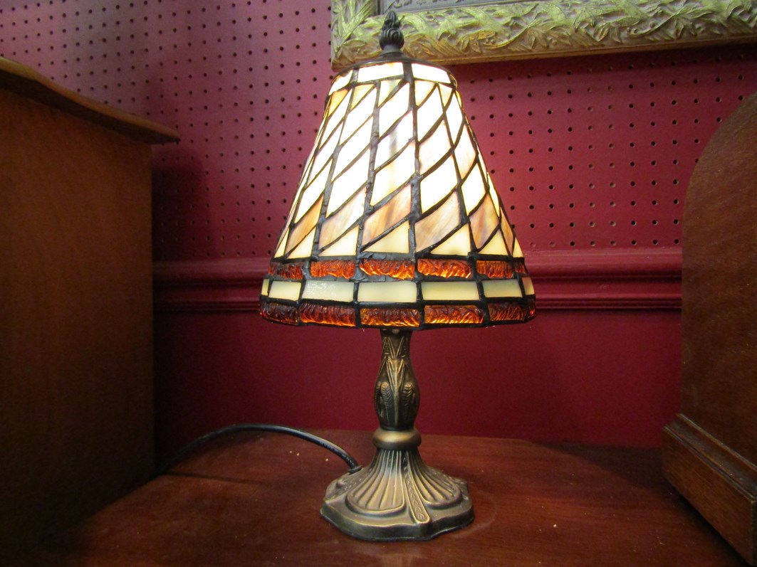 A pair of Tiffany style table lamps,