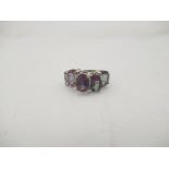 A mystic topaz white metal lady's ring,