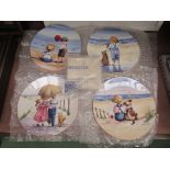 12 Royal Worcester "One Glorious Summer" tea plates