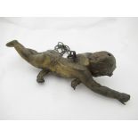 An early 20th Century bronze cherub