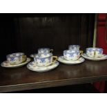 A six person Bavarian Rosa tea set including cups and saucers