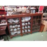 A mahogany 19th Century three door cabinet on square splayed feet with shelved interior