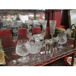 A pair of crystal brandy glasses,