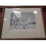 A limited edition signed print "Snow on the Towpath", No.